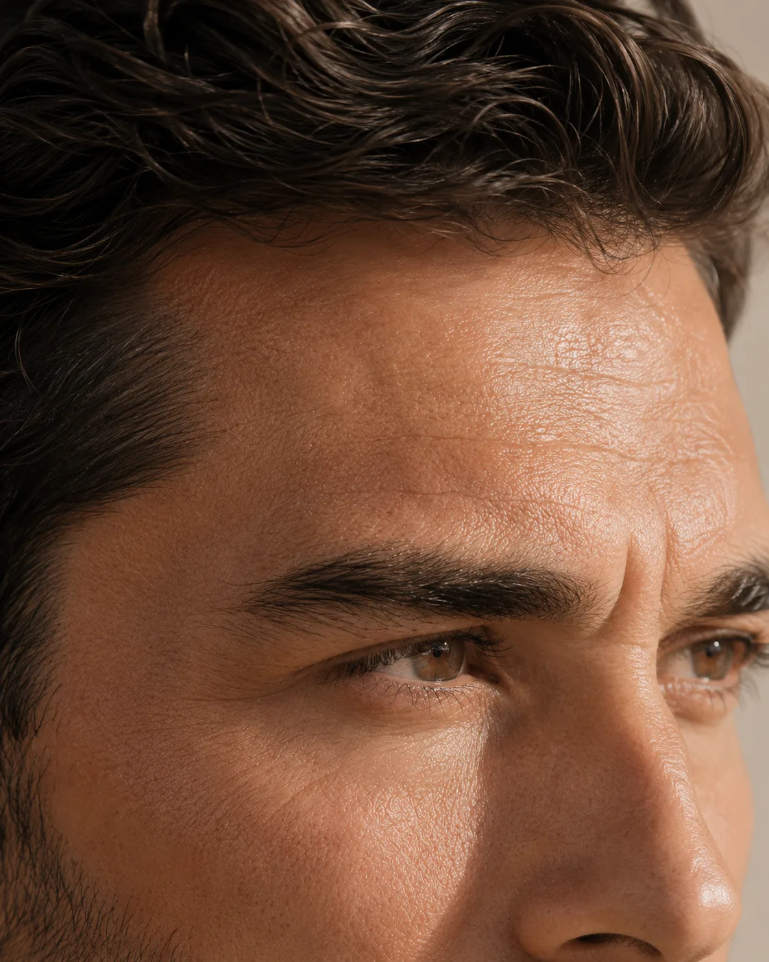 Patient masculin — densification du vertex